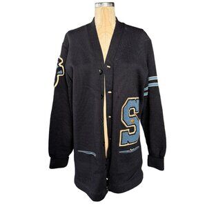 COPY- Vintage Whiting 1960's Men's Wool Navy Letterman Cardigan Sweater Size L